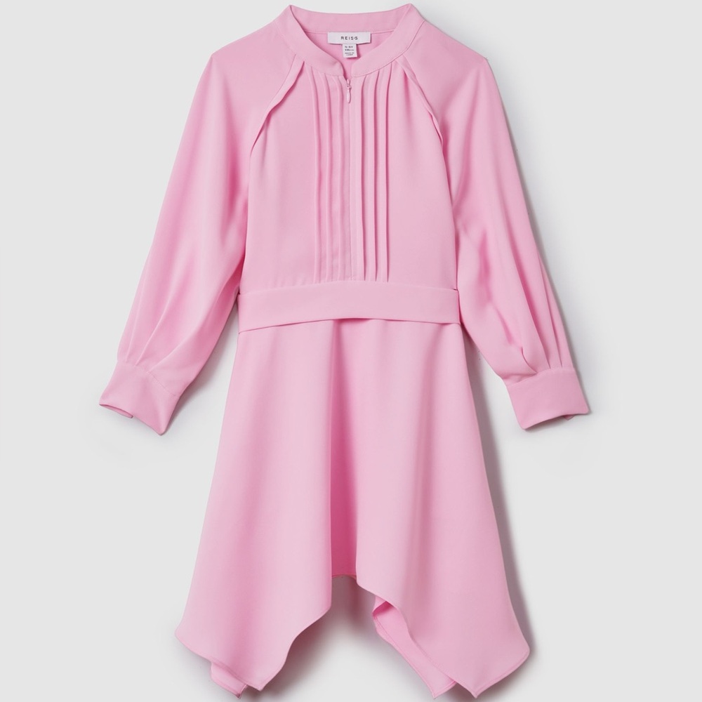 NWT - Reiss Erica Zip Front Asymmetric Dress. Size 6-7.